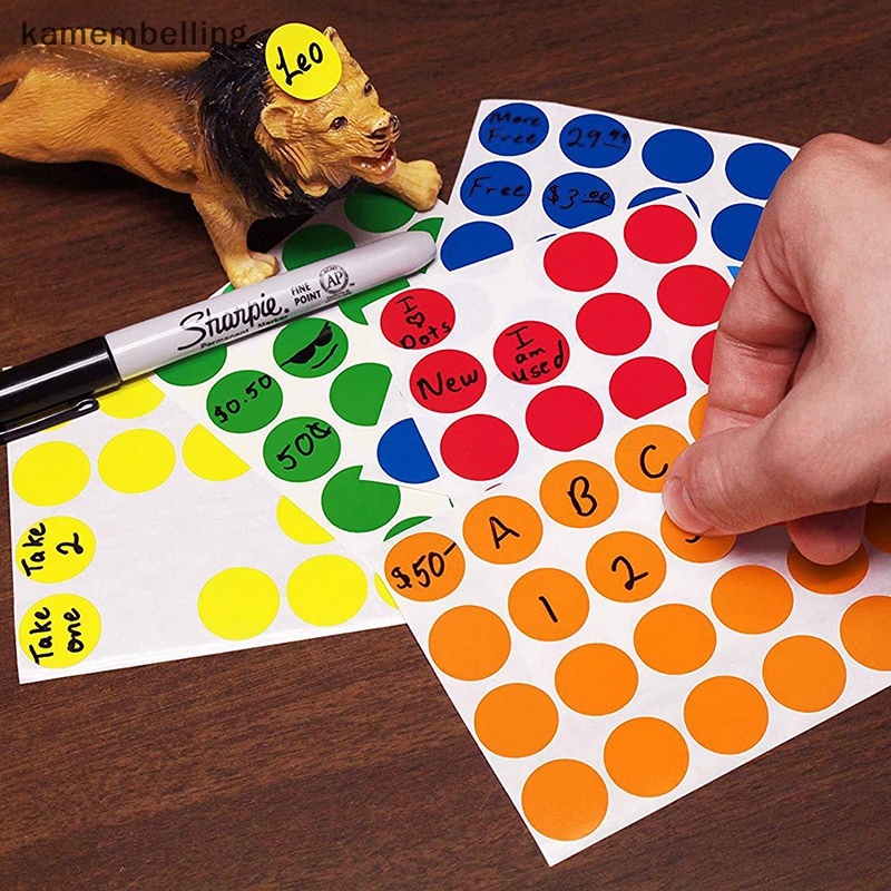 Cuộn 240 Miếng Dán Hình Tròn 19mm Họa Tiết Chấm Bi Nhiều Màu Sắc