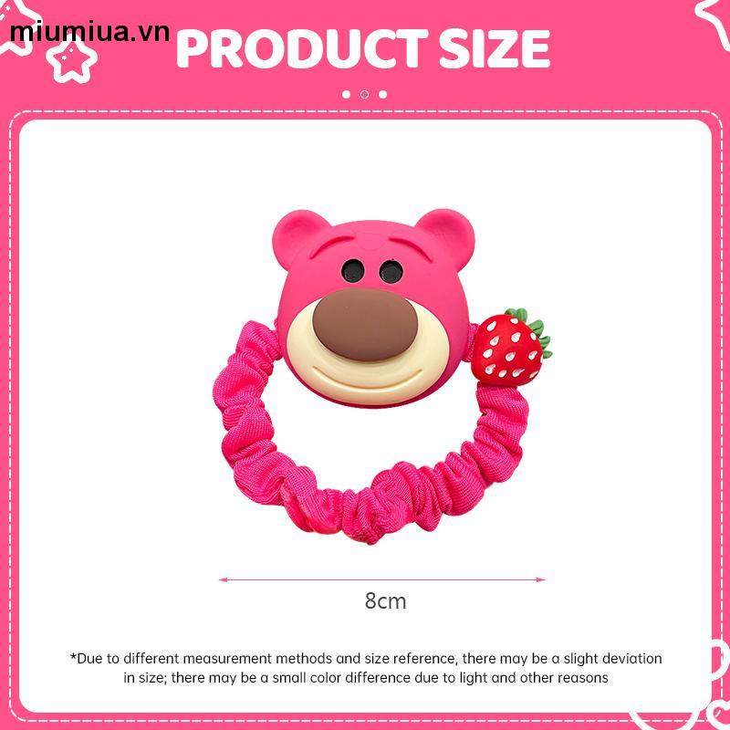 miumiuaDây cột tóc chất liệu cao su co giãn hình gấu dâu hoạt hình xinh xắn phong cách Hàn Quốc dành cho nữ