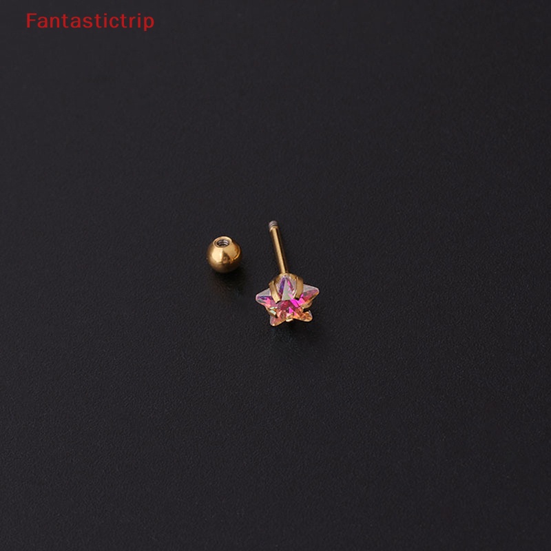 1 Khuyên Tai Xoắn Ốc Đính Đá Zircon Nhiều Màu Thời Trang Cho Nữ