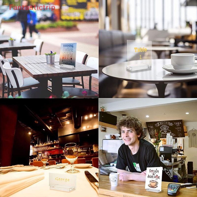 1 Giá Đỡ Trưng Bày Thẻ / Danh Thiếp Bằng Acrylic Trong Suốt Tiện Dụng Cho Văn Phòng / Menu Meeg