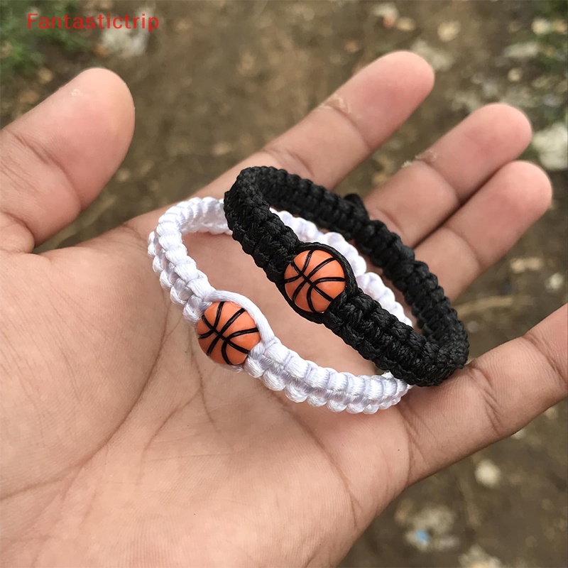 [Fantastictrip] Vòng Đeo Tay Dây Bện Mặt Vuông Thắt Nút Điều Chỉnh Được Truyền Cảm Hứng Bóng Rổ Cho Nam Và Nữ