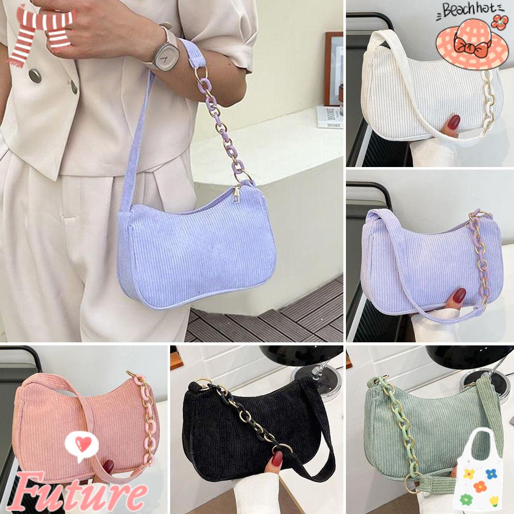 Túi Tote Nhung Phối Lông Có Khóa Kéo Phong Cách Vintage Thời Trang Cho Nữ