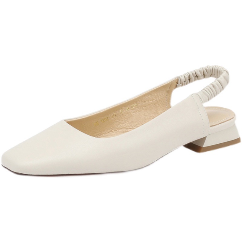 Tóc Thẳng Của Nhà Máy Duoya ~ [Hàng Có Sẵn] Cảm Xúc ~!Giày Sandal Gót Dày Mũi Vuông Hở Ngón Dễ Phối Đồ Thời Trang Cho Nữ