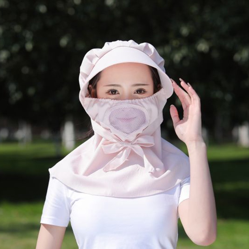 Ygt Mũ Chống Nắng Mùa Hè Thoáng Khí Kèm Khăn Che Mặt Và Cổ Cho Nữ