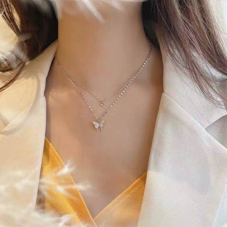 Dây Chuyền Mặt Bướm Đôi Phong Cách Mới 2023