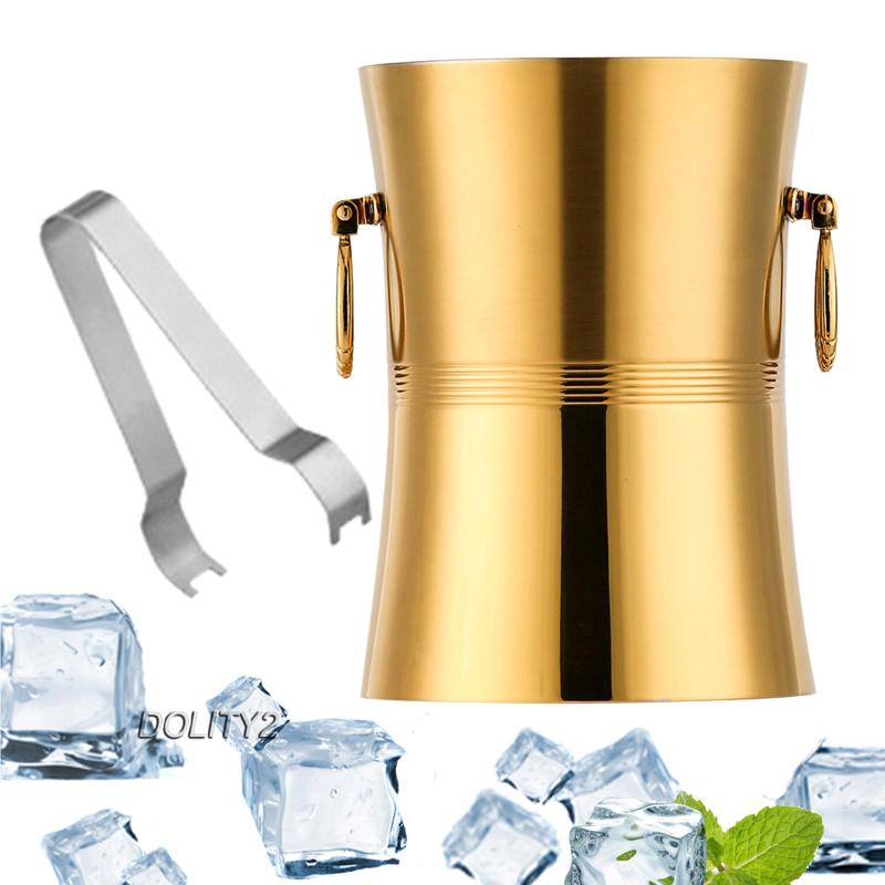 [Dolity2] Xô Đựng Đá Bằng Kim Loại Cách Nhiệt Có Nắp Cho Tiệc BBQ / Quán Bar