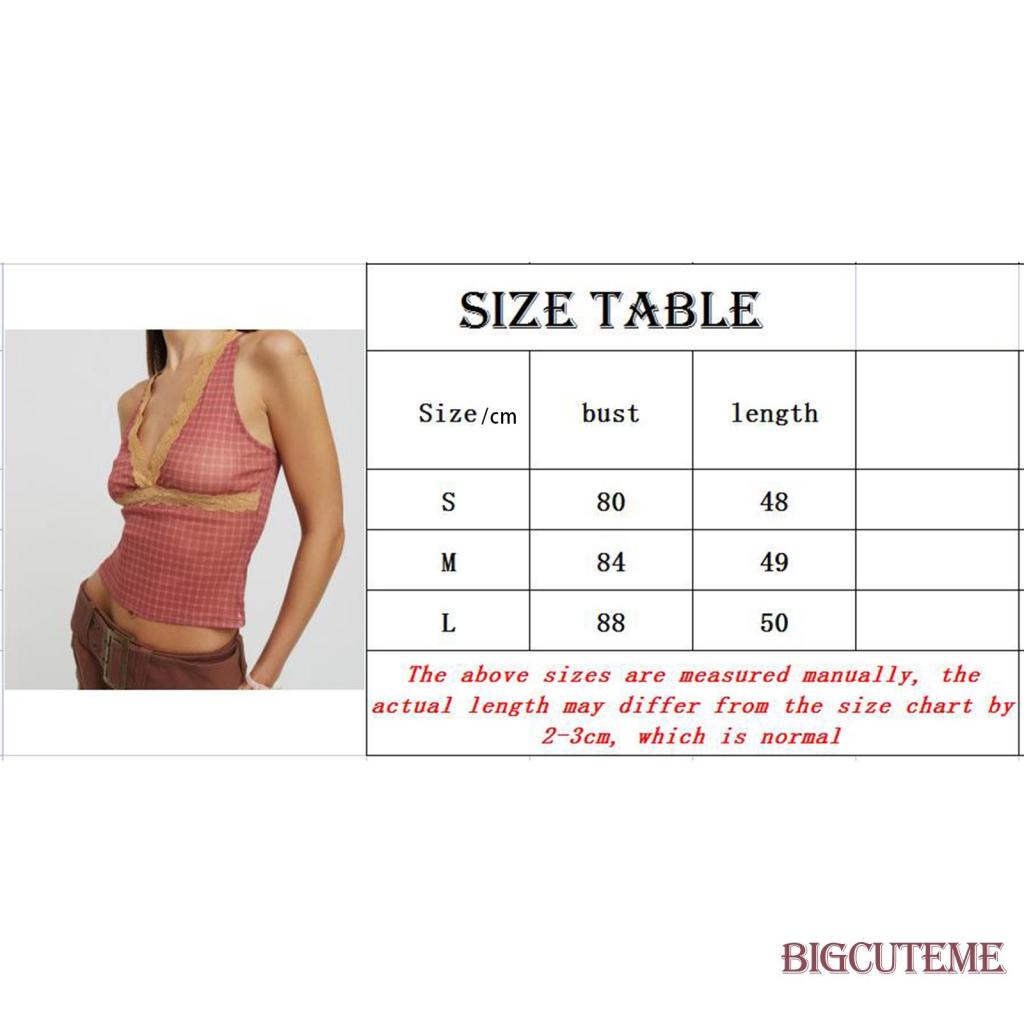 Áo Lửng Không Tay Cổ Chữ V Họa Tiết Caro Thời Trang Nữ