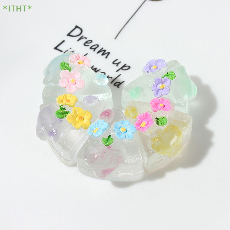 Bộ 2 Gel Dạ Quang Hình Bánh Kem / Thức Ăn / Trang Sức / Móc Khóa Trang Sức / Điện Thoại Mini DIY Mới
