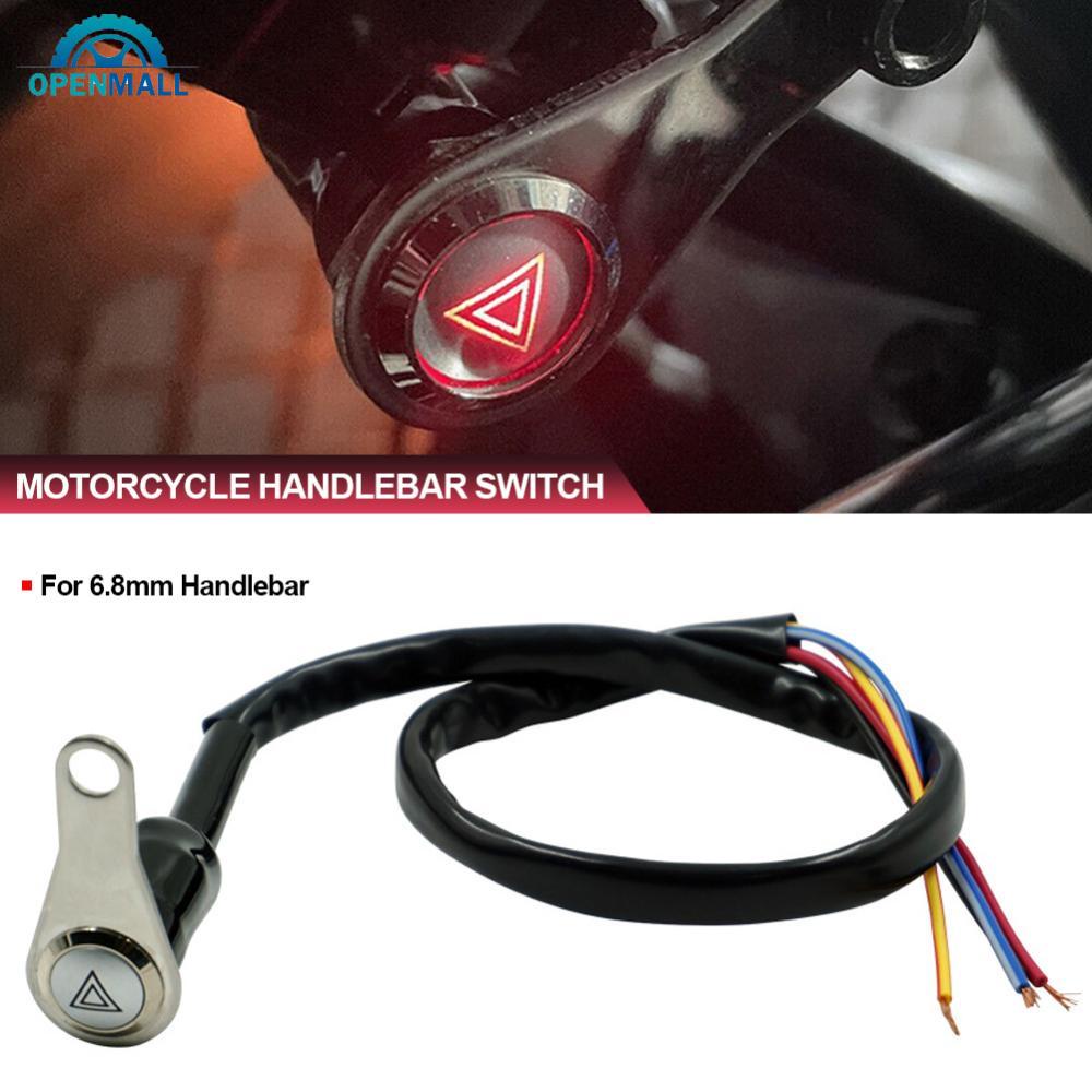 Công Tắc Tự Khóa Tay Lái Xe Máy 12V Có Đèn LED Đỏ 6.8mm W4Y2