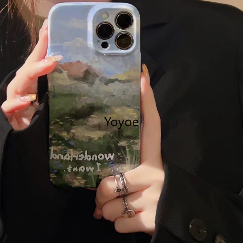 Ốp Điện Thoại Silicon Mềm Chống Sốc Họa Tiết Vườn Monet Cho IPhone 11 13 14 Pro Max 12 Pro XS Max XR X 8 7 14 Plus SE