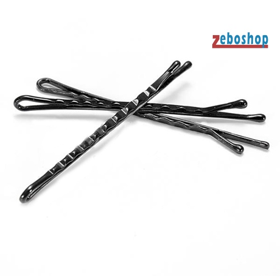 Set 60 Kẹp Tóc Kim Loại Màu Đen Gợn Sóng Tiện Lợi Dành Cho Salon Làm Tóc