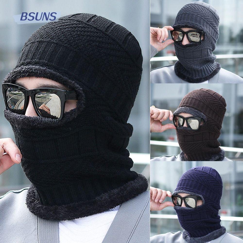 Mũ Beanie Dệt Kim Phối Khăn Choàng Nhung Mềm Mại Giữ Ấm