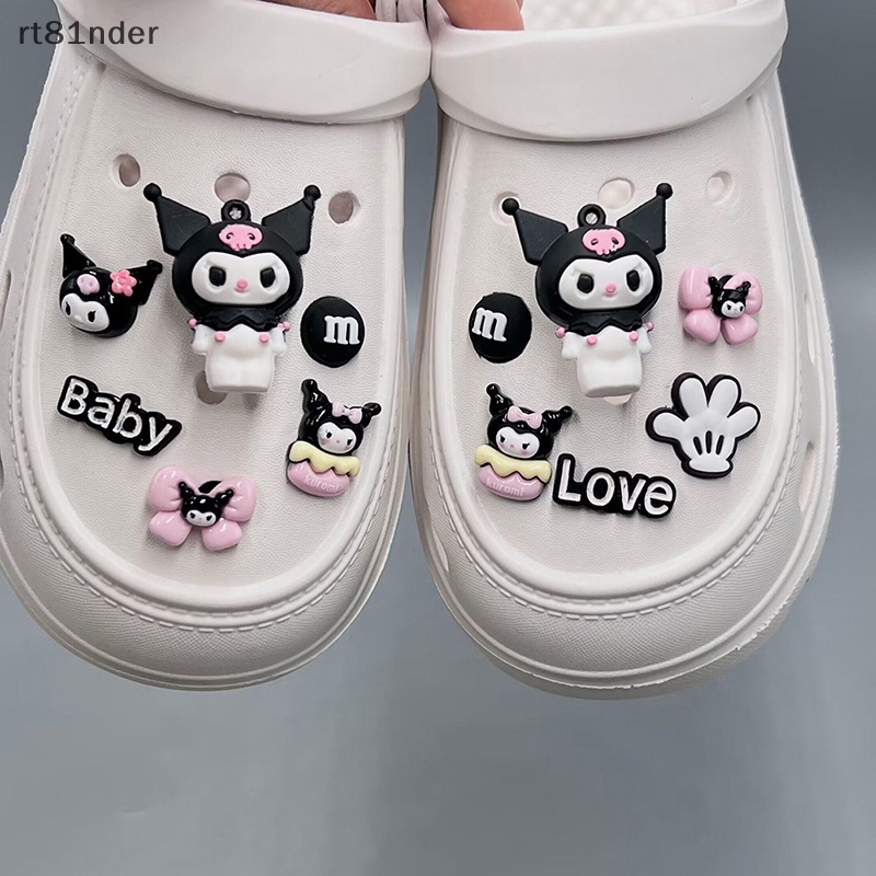 Rt 1 Bộ Phụ Kiện Trang Trí Giày Hình Giày Croc Hoạt Hình DIY Có Thể Tháo Rời Làm Quà Tặng Cho Bé n