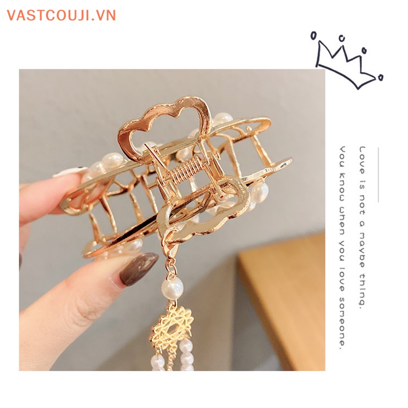 Bộ Kẹp Tóc Kim Loại Màu Vàng Phong Cách Vintage Thanh Lịch Cho Nữ