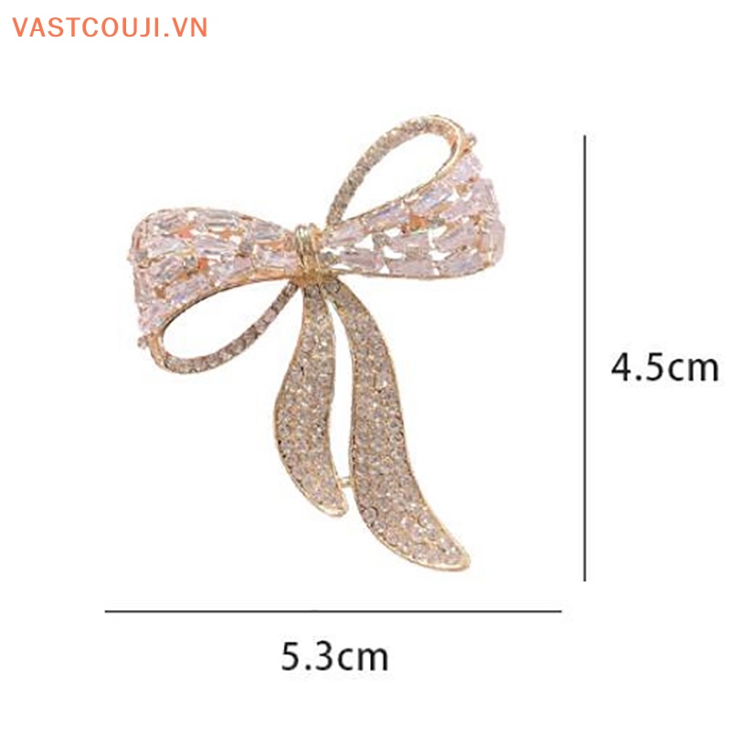 Ghim Cài Áo Hình Nơ Đính Đá Chống Ánh Sáng Thời Trang Cho Nữ