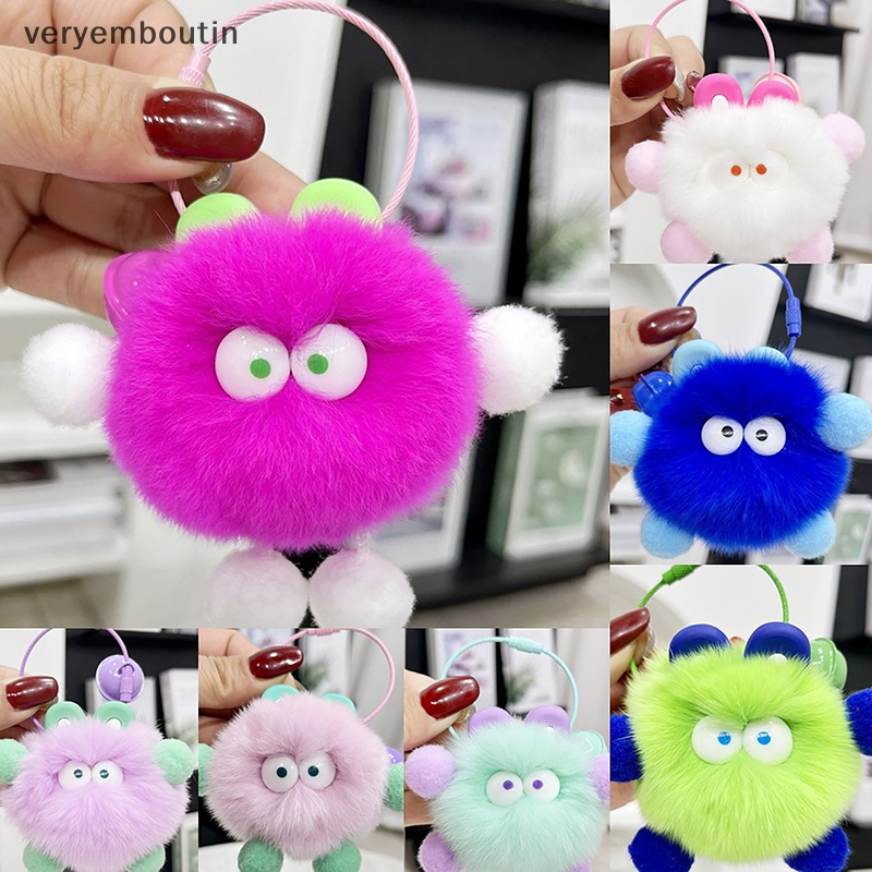 Móc Khóa Banh Lông Thỏ Nhiều Màu Dễ Thương Sáng Tạo