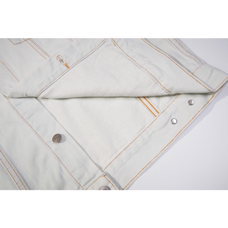 Áo Khoác denim In Chữ Ba-N88Cia 88-Trend Thời Trang Đường Phố Cá Tính