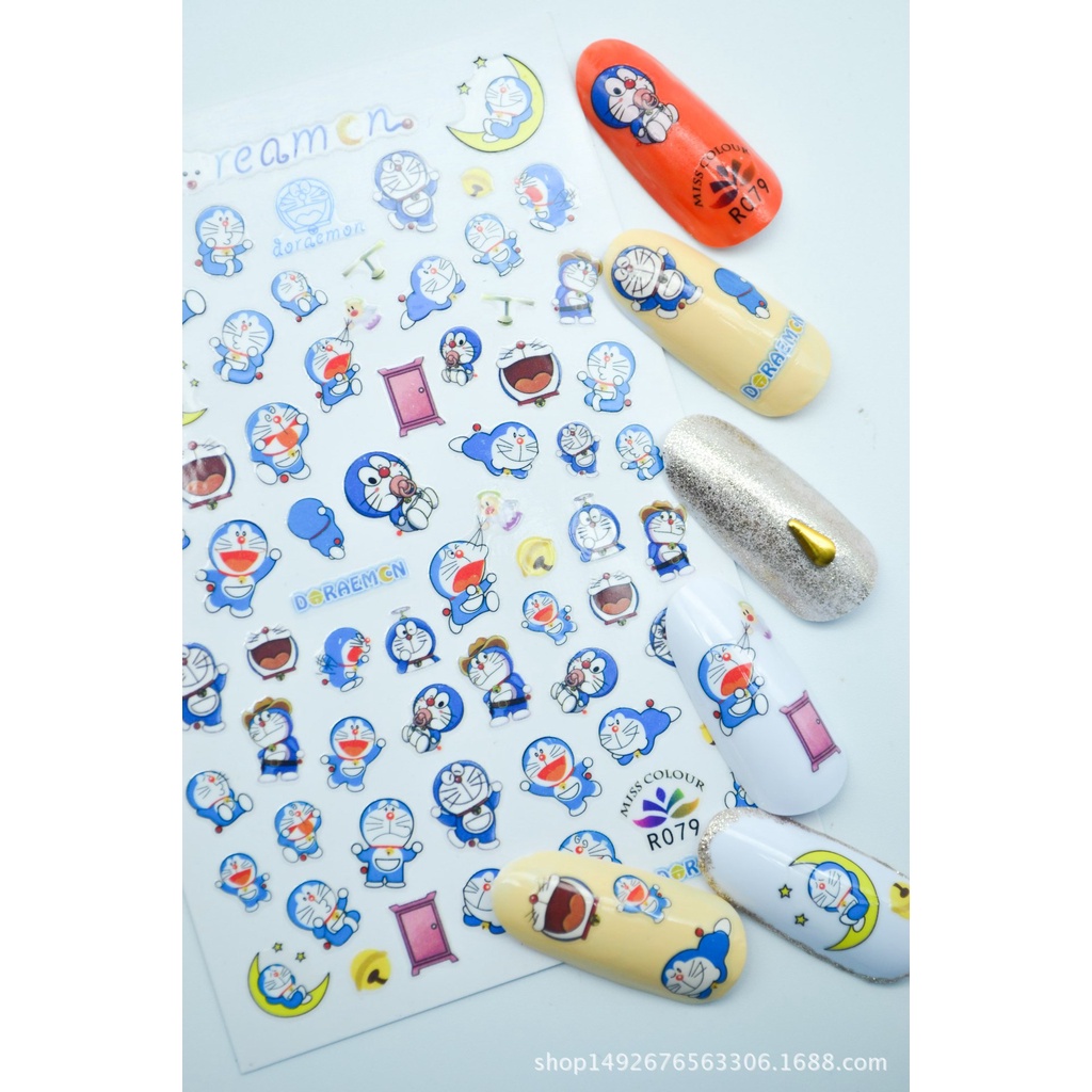 Miếng Dán Trang Trí Móng Tay Chống Thấm Nước Họa Tiết Hoạt Hình Doraemon Dingdang Dành Cho Trẻ Em