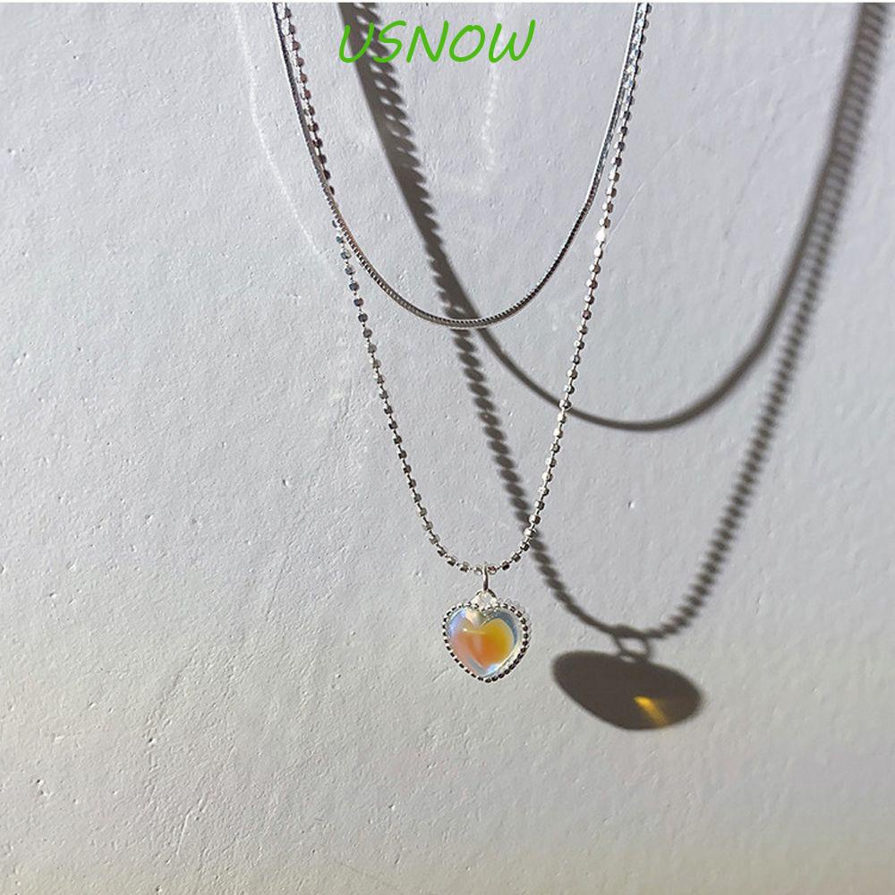 Vòng cổ Mặt Hình Thoi Phong Cách Vintage Hàn Quốc Cho NữDây Chuyền Đính Đá Quý Sang Trọng