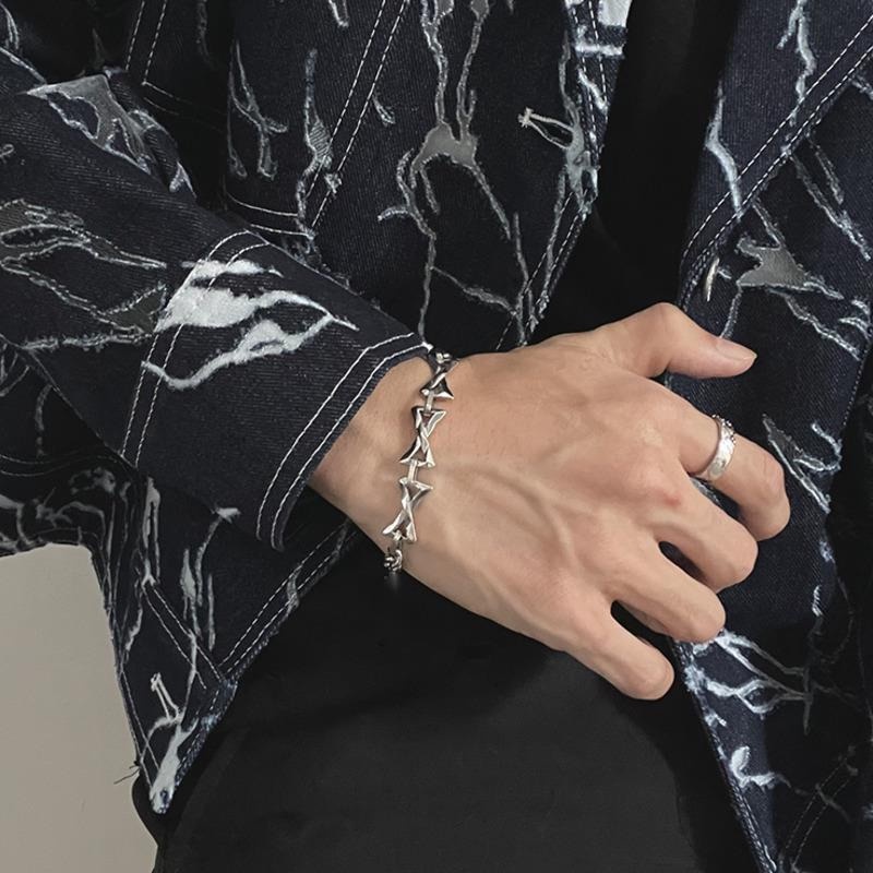 Vòng Đeo Tay Nối Chữ Z Bằng Thép Titan Thời Trang Đường Phố hip hop Đường Phố Cao Cấp Cho Nam Và Nữ