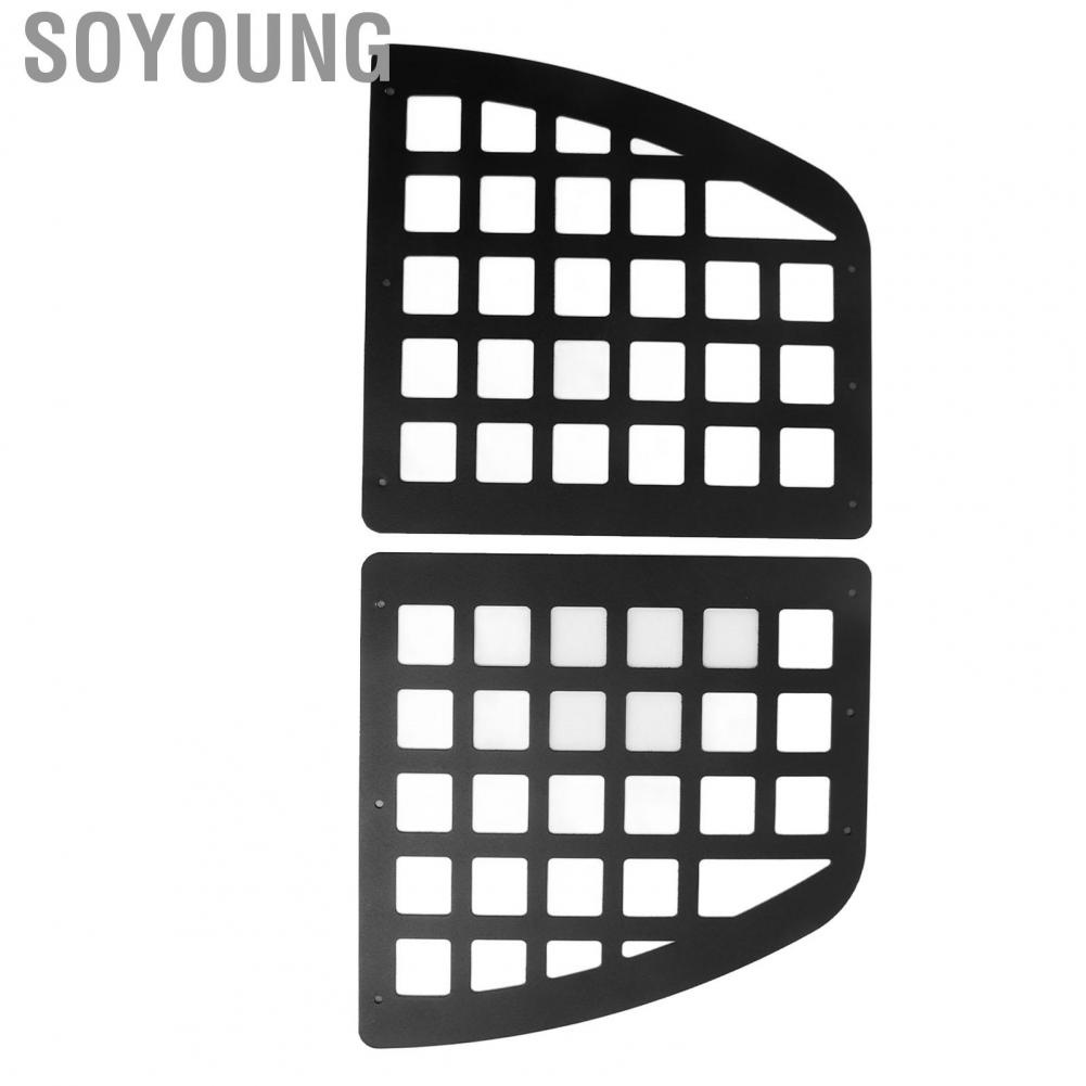Soyoung Rear Door Storage Panel Rack Rust Proof Aluminium Alloy Car Black for Vehicle