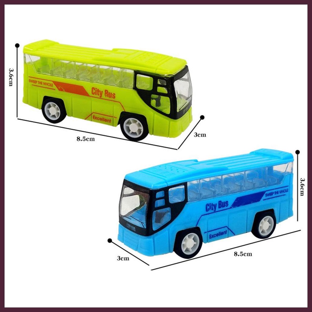 Xe Buýt Đồ Chơi Mini Họa Tiết Hoạt Hình Không Cần Pin Cho Trẻ Em 1-3 Tuổi