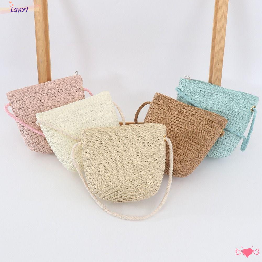 Layor1 Túi Đeo Chéo Màu Trơn Dễ Thương Dành Cho Bé Gái