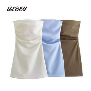 Uibey Đầm Mini Ba Chiều Màu Trơn Xinh Xắn 6381
