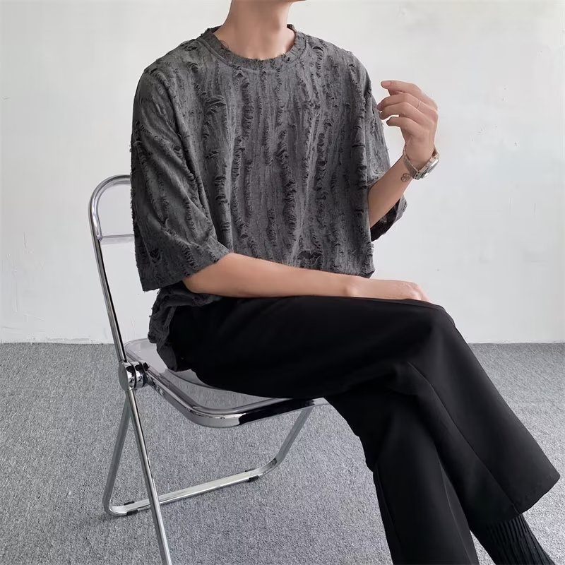 Áo Thun Tay Ngắn Màu Cà Phê Phong Cách Đường Phố Âu Mỹ Thời Trang Mùa Hè Cho Nam