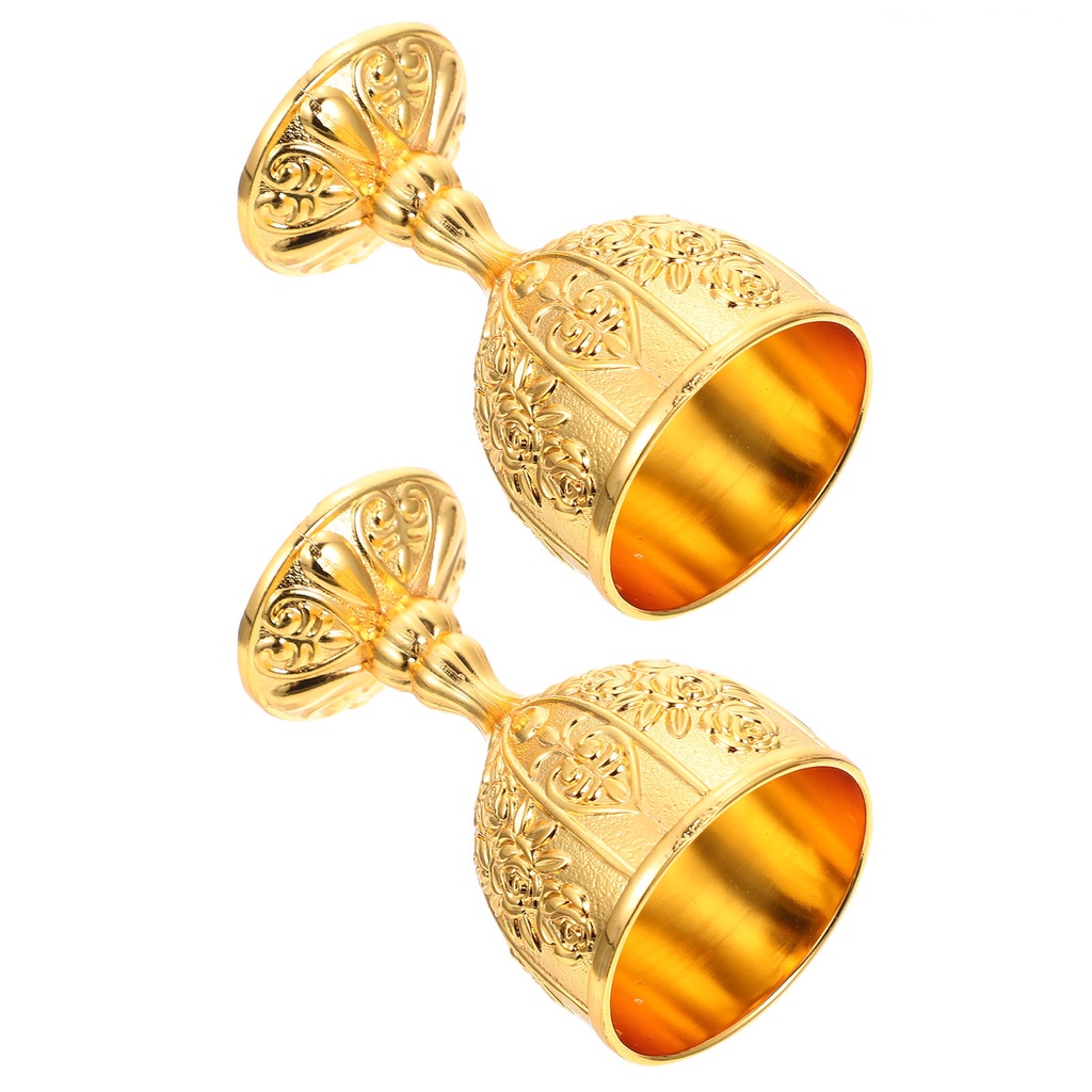 Set 2 Ly Thủy Tinh Uống Rượu Màu Trắng / Vàng Phong Cách Vintage Trang Trí Tiệc Cưới / Halloween