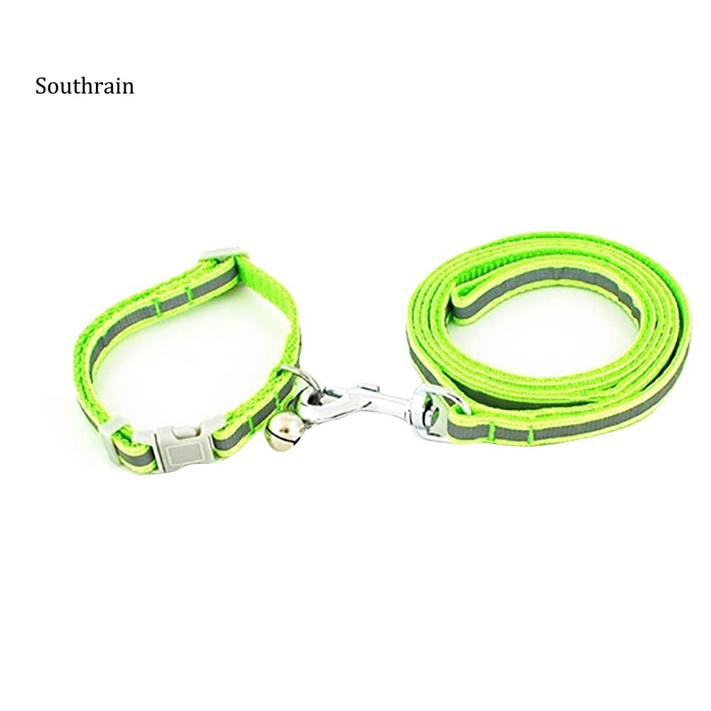 Vòng Cổ Chuông Phản Quang An Toàn Có Thể Điều Chỉnh Kèm Dây Dắt Dành Cho Thú Cưng