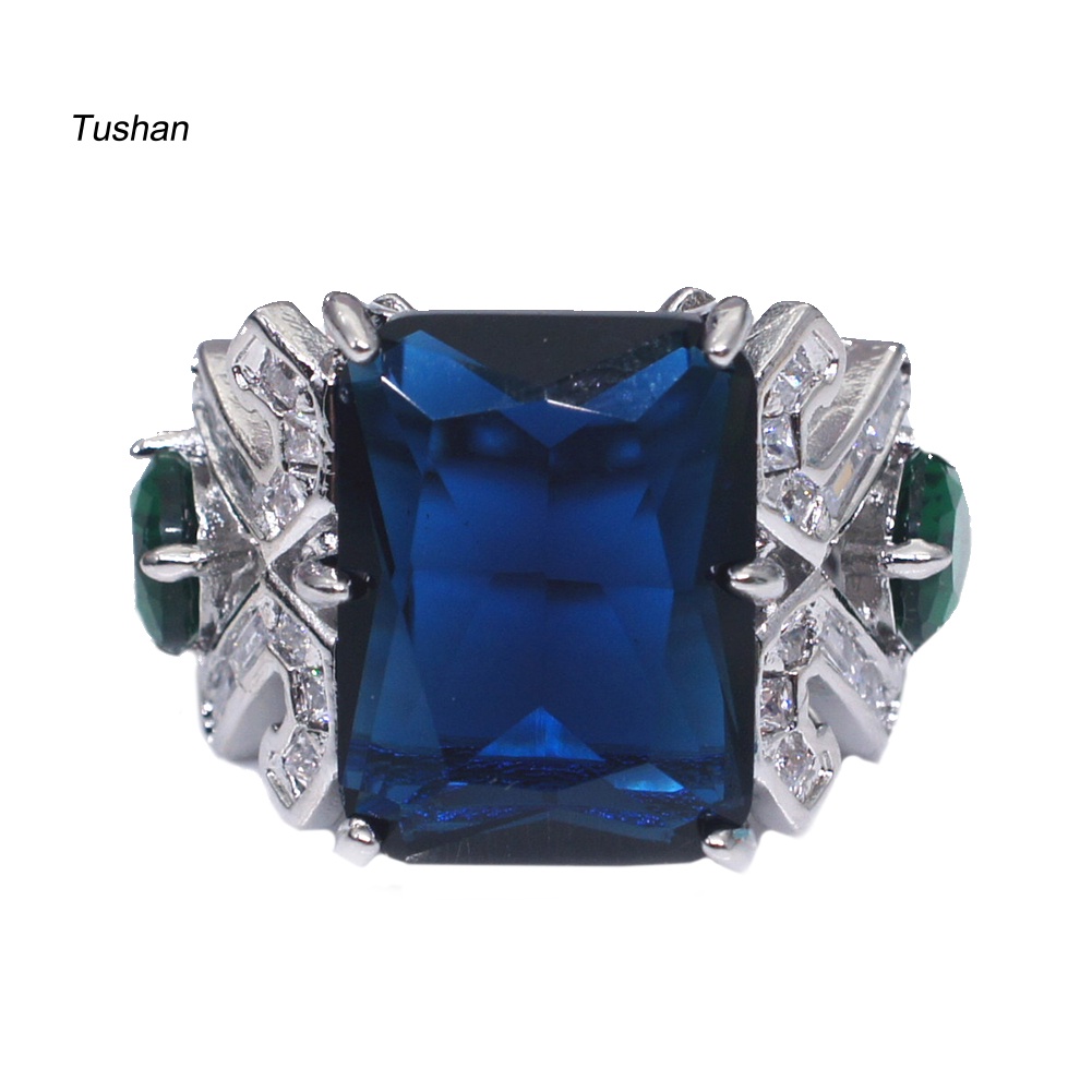 Nhẫn Mặt Vuông Đính Đá Sang Trọng Cho Nữ