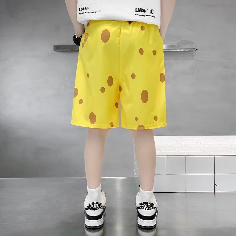 Quần Short Đi Biển Dáng Rộng In Họa Tiết SpongeBob Thời Trang Mùa Hè Cho Nam