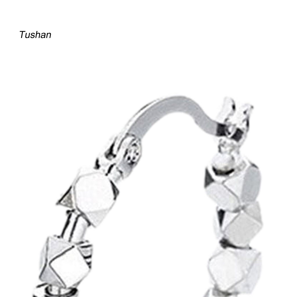 1 Đôi Bông Tai Xỏ Hạt Cườm Hình Vuông Phong Cách Hàn Quốc Dành Cho Nữ