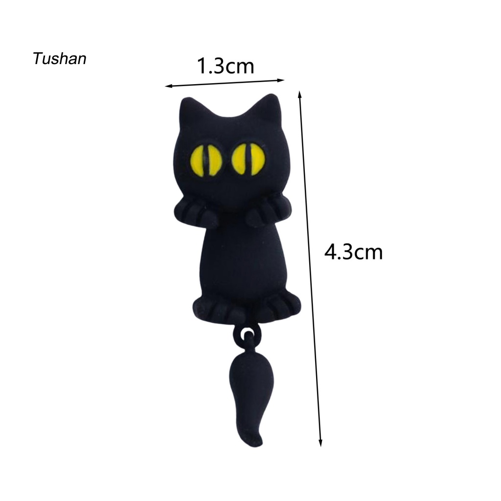 1 Khuyên Tai Đất Sét Polymer Nhỏ Gọn Hình Mèo Hoạt Hình 3D Cho Nữ