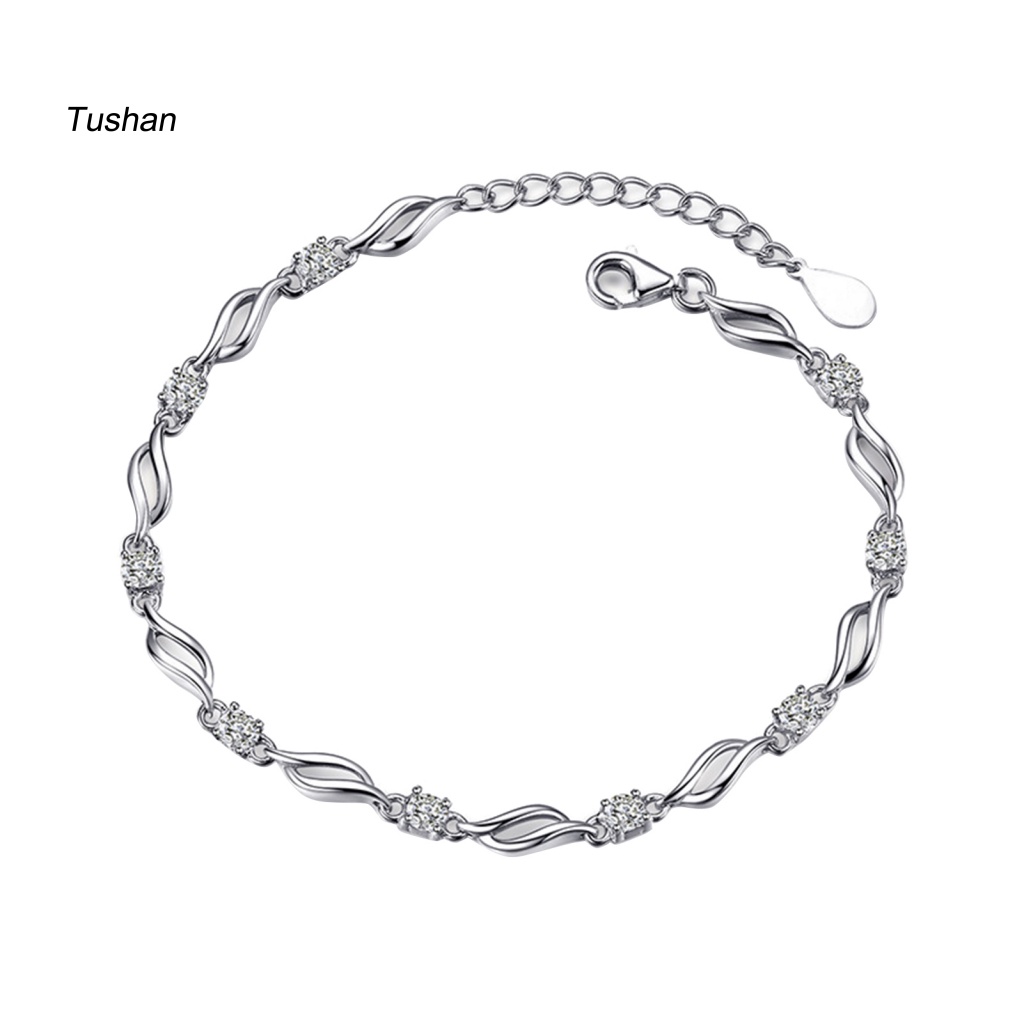 Vòng Đeo Tay Đính Đá Lấp Lánh Có Thể Điều Chỉnh Quyến Rũ Cho Nữ