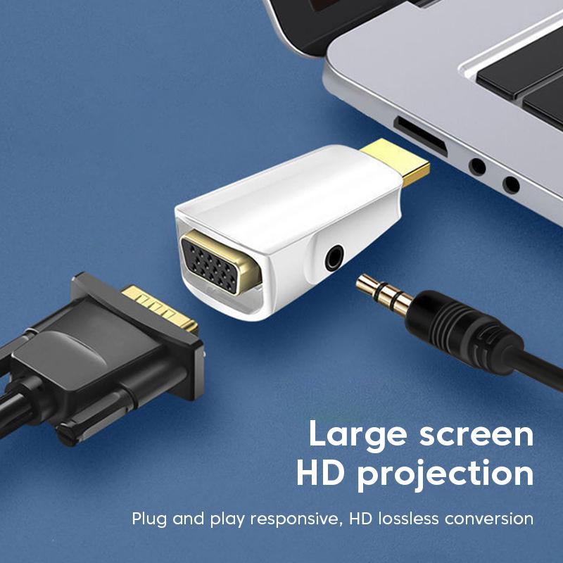 Bộ ChuyểN ĐổI Âm Thanh HDMI Sang VGA 3.5mm HD 1080P Cho PC / MáY TíNh BảNg