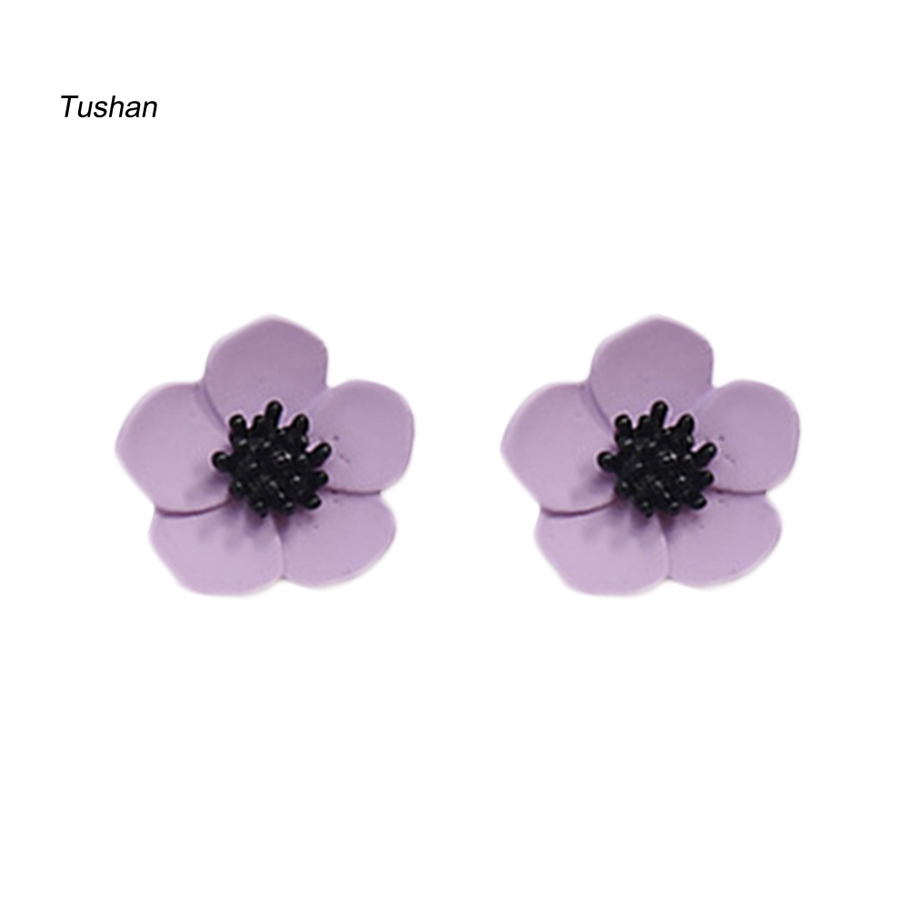 Khuyên Tai Nữ Hình Bông Hoa Đính Ngọc Trai Giả Thời Trang