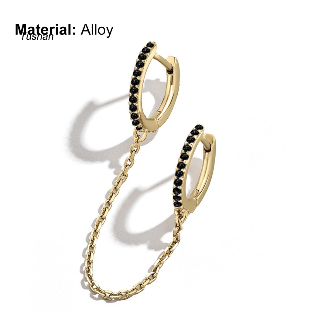 1 Khuyên Tai Chuỗi Đính Đá Lấp Lánh Thời Trang