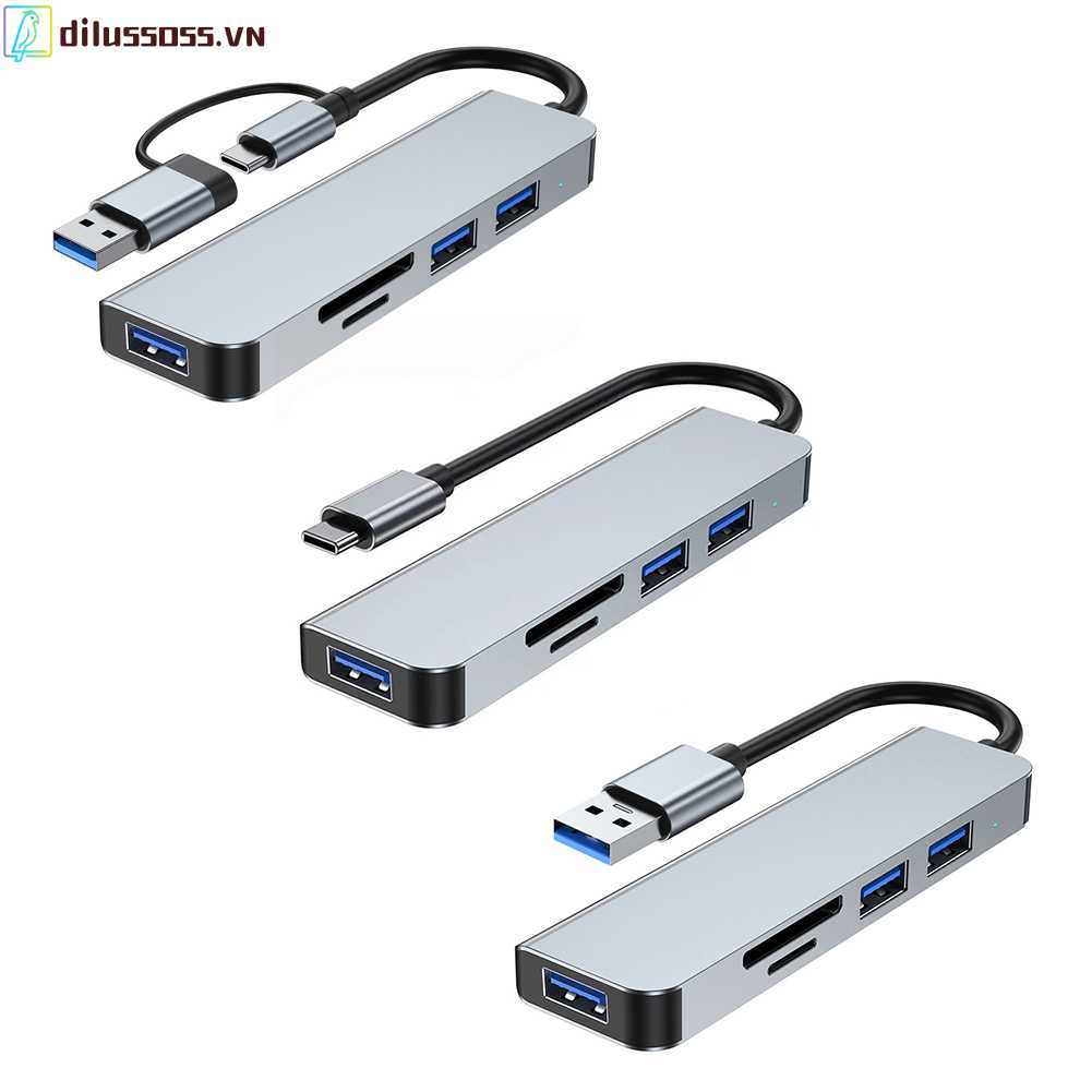 Bộ Hub USB 3.0 5 Trong 1 Hỗ Trợ TF / PD Cho Laptop