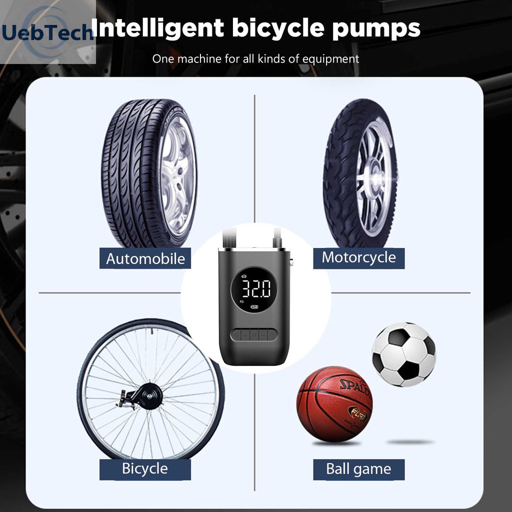 Máy Bơm Lốp Xe Đạp Kỹ Thuật Số Không Dây 150PSI 4000mAh Có Đèn LED