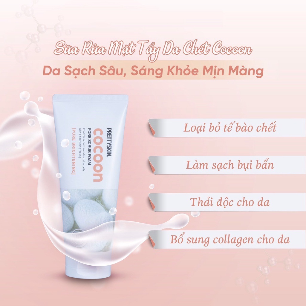 Sữa rửa mặt tẩy da chết Pretty Skin Cocoon Pore Scrub Foam 150ml