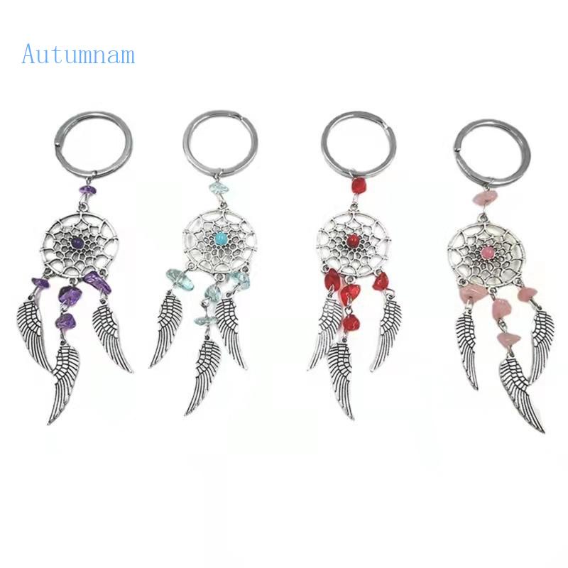 Móc Khóa Hình Dreamcatcher Bằng Đá Tự Nhiên Màu Sắc Thời Trang Cho Nam Và Nữ