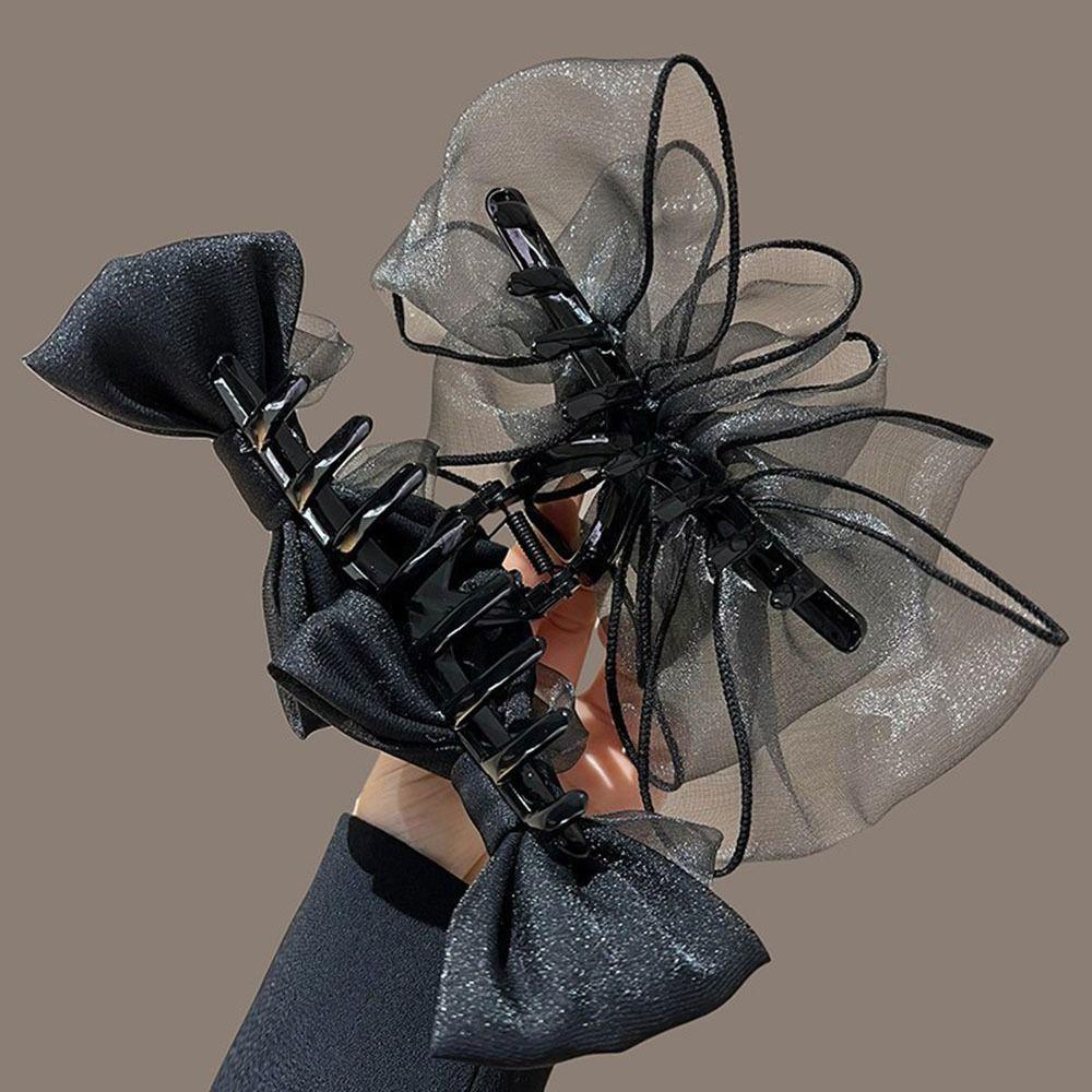 Kẹp Tóc Nơ Lưới Lấp Lánh Phong Cách Hàn Quốc Ngọt Ngào Cho Nữ