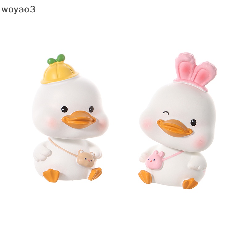 Búp Bê Hình Chú Vịt Lắc Đầu Bằng Nhựa Resin Dễ Thương Trang Trí Xe Hơi woyao3