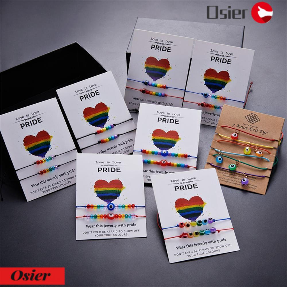 Vòng Tay Dây Xỏ Hạt Màu Cầu Vồng Tùy Chỉnh Kích Thước 1 LGBT Thời Trang Cho Nam Và
