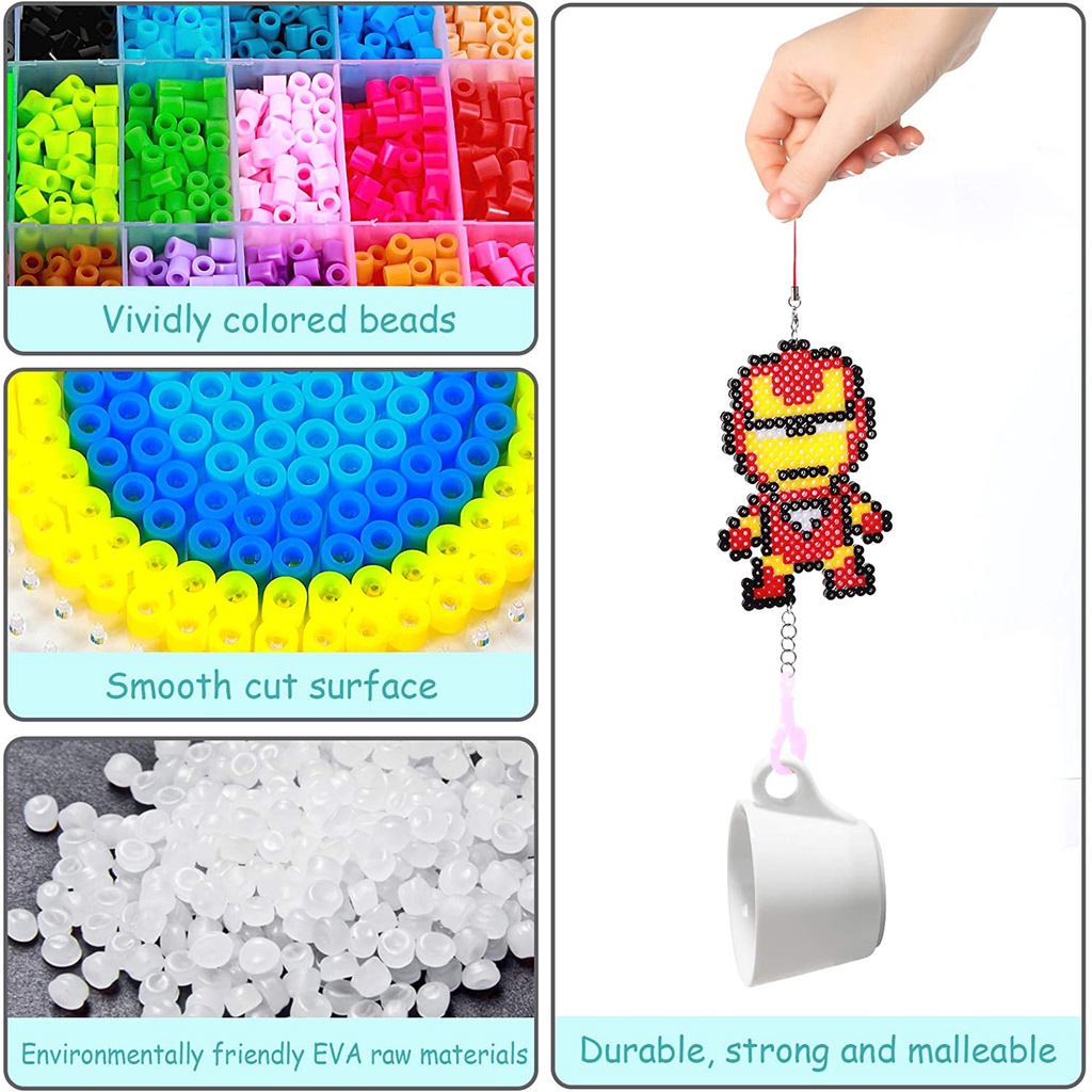 7000 Hạt Xỏ Lỗ 24 Màu 5Mm 3D Nhiều Màu Sắc Dùng Để Làm Quà Tặng Cho Bé