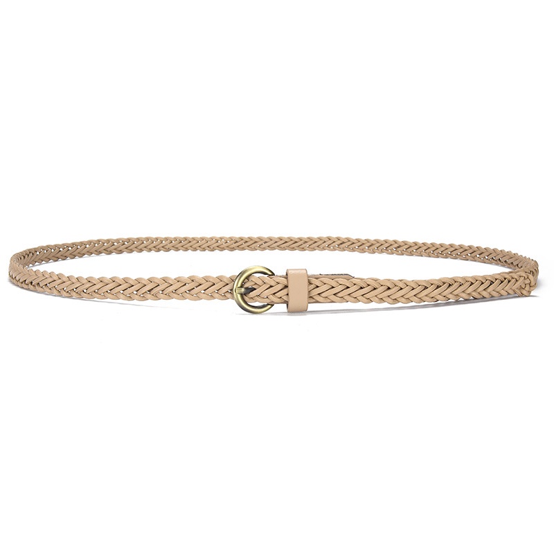 Thắt Lưng Da PU Bản Nhỏ Khóa Đồng Kiểu Vintage Thời Trang Mùa Hè Cho Nữ