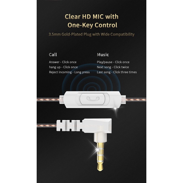 Tai Nghe Nhét Tai Qkz AKX HiFi URH1 Âm Thanh Siêu Trầm Có Dây Điều Khiển Cho Điện Thoại Di Động