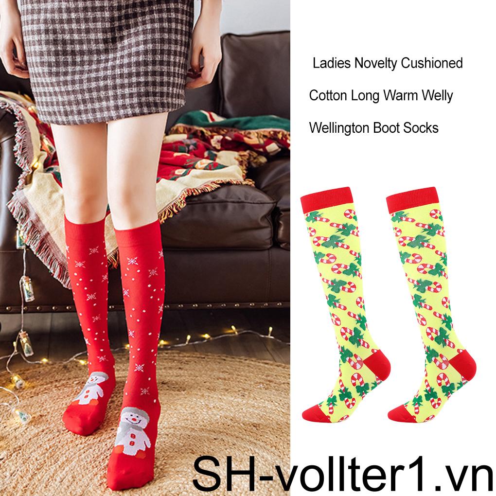 1 Đôi Tất Chân Giữ Ấm Thoáng Khí Phong Cách Giáng Sinh